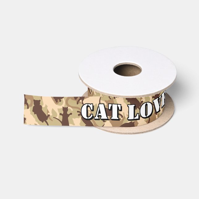Cats Desert Camouflage Satin Ribbon (Spool)