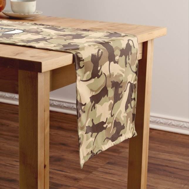 Cats Desert Camouflage Short Table Runner (In Situ)