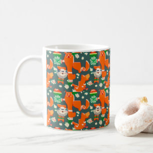 Cats & Dogs Festive Christmas Pattern Coffee Mug