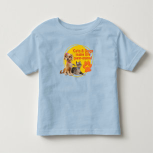 Cats & Dogs Make Life Paw-some! Toddler T-shirt