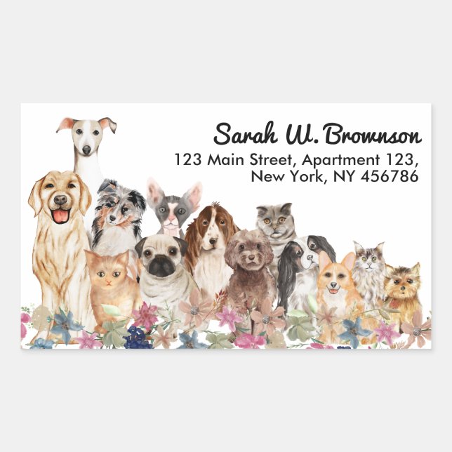 Cats Dogs Pet Vet Handdrawn Sticker (Front)