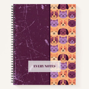 Cats & Dogs Repeat Pattern – Split Design Notebook