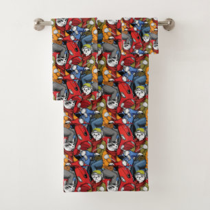 Cats & Dogs Scooter Pattern Bath Towel Set