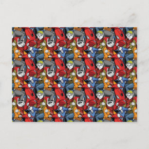 Cats & Dogs Scooter Pattern Holiday Postcard