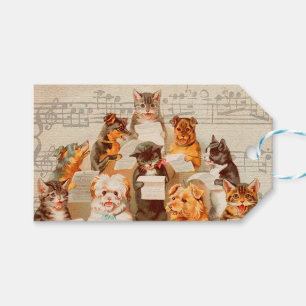 CATS & DOGS SINGING, Christmas Gift Tag