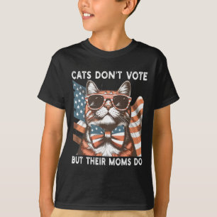 Cats Don't Vote But Their Moms Do Usa Childless Ca T-Shirt