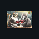 Cats Drinking Wine Stretched Canvas Print! Print<br><div class="desc">Cats Are Drinking Wine Stretched Canvas Print!
By MammaBASIL.</div>