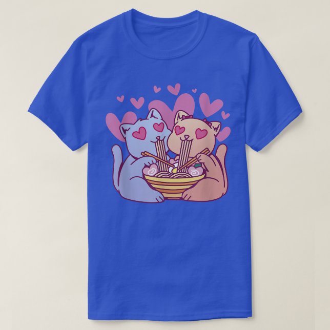 cats eating ramen  T-Shirt (Design Front)