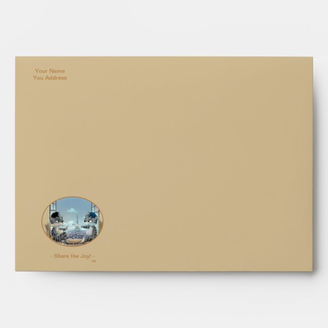Cats & Eiffel Tower - Paris Day Envelope - T (Var) (Front)