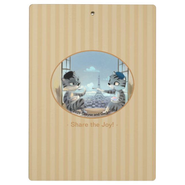 Cats & Eiffel Tower – Paris Joy Clipboard (Back)