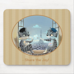 Cats & Eiffel Tower – Paris Joy Mouse Pad