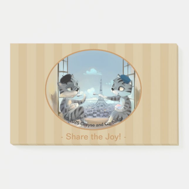 Cats & Eiffel Tower – Paris Joy Notes 10" x 6" (Front)
