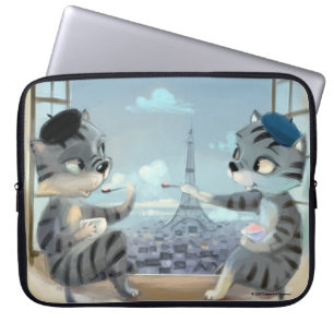 Cats & Eiffel Tower - Paris Laptop Sleeve (Var)