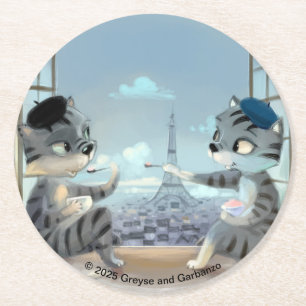 Cats & Eiffel Tower - Paris Paper Coasters (6)
