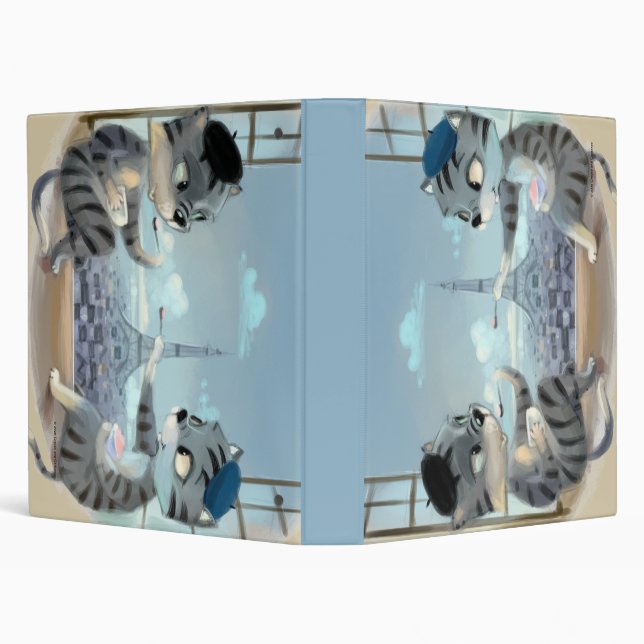 Cats & Eiffel Tower - Paris Scrapbook/Album Binder (Background)