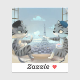 Cats & Eiffel Tower – Paris Vinyl Sticker (V)