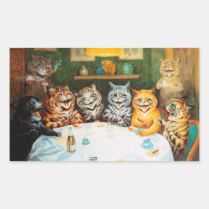 Cats Enjoying Cigars & Brandy, Louis Wain Sticker