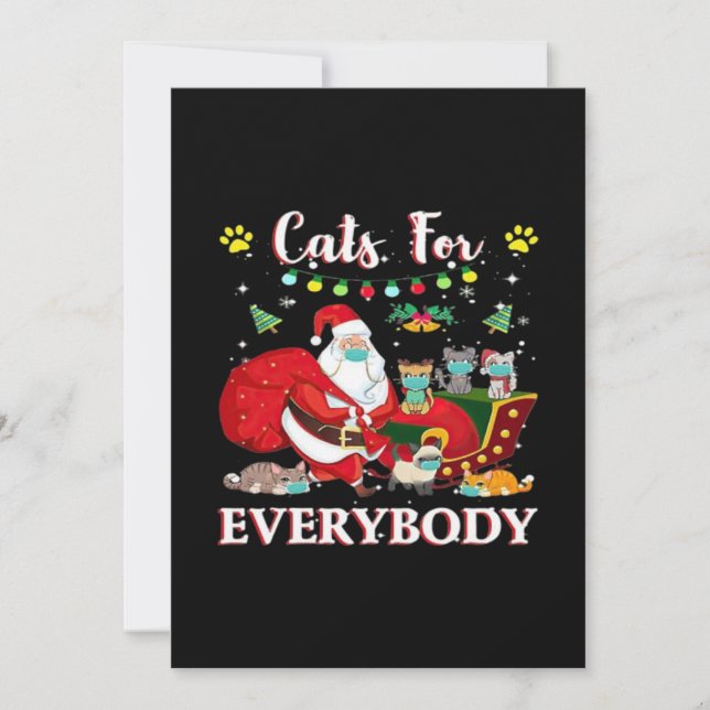 Cats Everybody Christmas Invitation (Front)