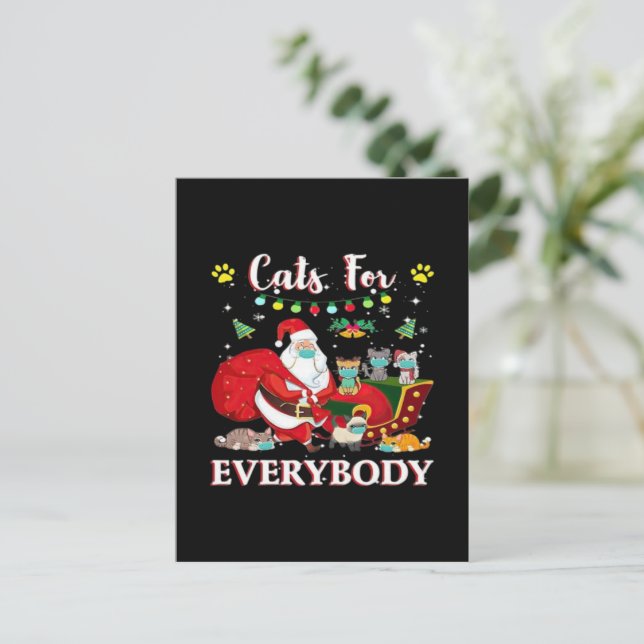 Cats Everybody Christmas Postcard (Standing Front)