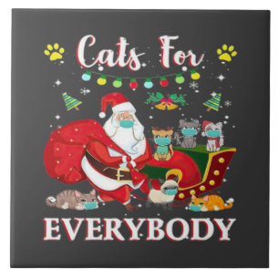 Cats Everybody Christmas Tile