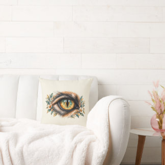 Cats Eye Botanical Art Throw Pillow