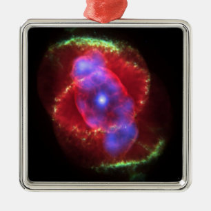 Cat's Eye Nebula glowing Metal Ornament