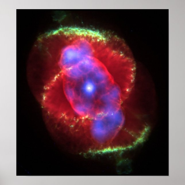 Cat's Eye Nebula glowing Poster (Front)