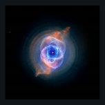 Cat's Eye Nebula glowing Poster<br><div class="desc">The luminous Cat's Eye Nebula or NGC 6543,  is a relatively bright planetary nebula in the northern constellation of Draco,  discovered by William Herschel on February 15,  1786.  It throws of a glowing gas. NASA space</div>