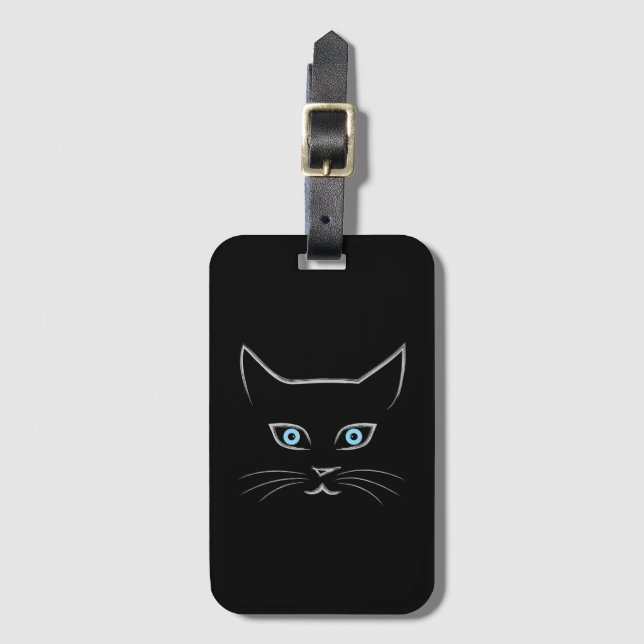 Cat's face luggage tag (Front Vertical)