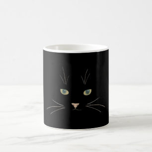 Cat's face with eyes, nose and whiskers coffee mug