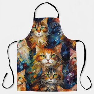 Cats Faces Animals Art  Apron
