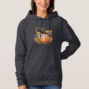 Cats Fall Autumn Pumpkins Thanksgiving Sunflower O Hoodie
