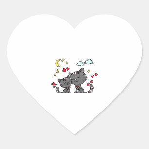 cats family,cats,cat,family heart sticker