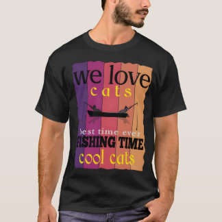 cats fishing girl T-Shirt