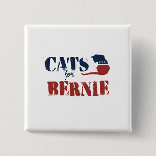Cats for Bernie 2 Inch Square Button