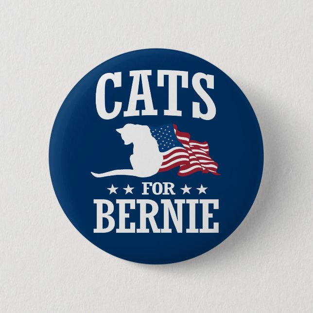 CATS FOR BERNIE SANDERS 2 INCH ROUND BUTTON (Front)