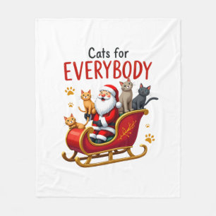 Cats For Everybody Cat Christmas Ugly Christmas Lo Fleece Blanket