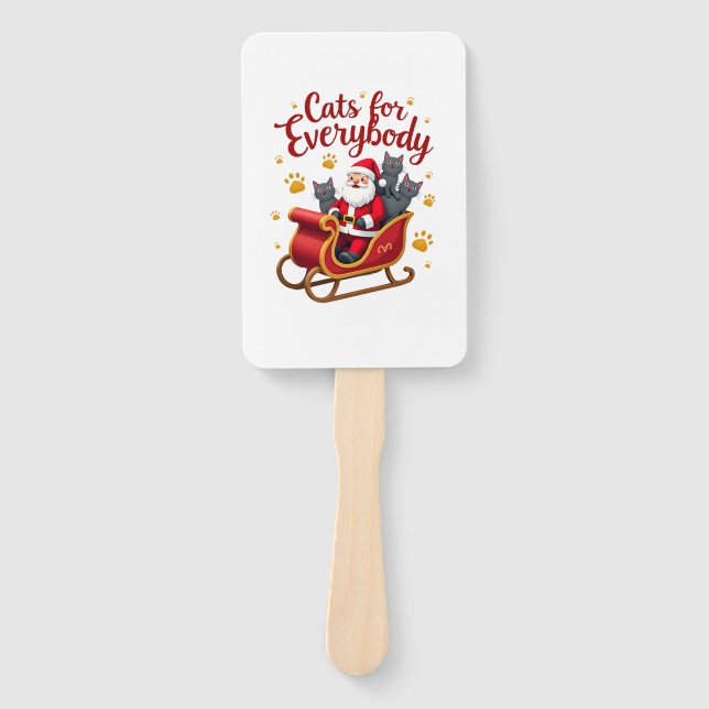 Cats For Everybody Cat Christmas Ugly Christmas Lo Hand Fan (Front)
