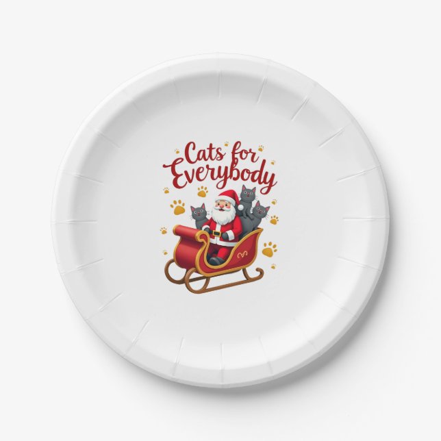 Cats For Everybody Cat Christmas Ugly Christmas Lo Paper Plate (Front)
