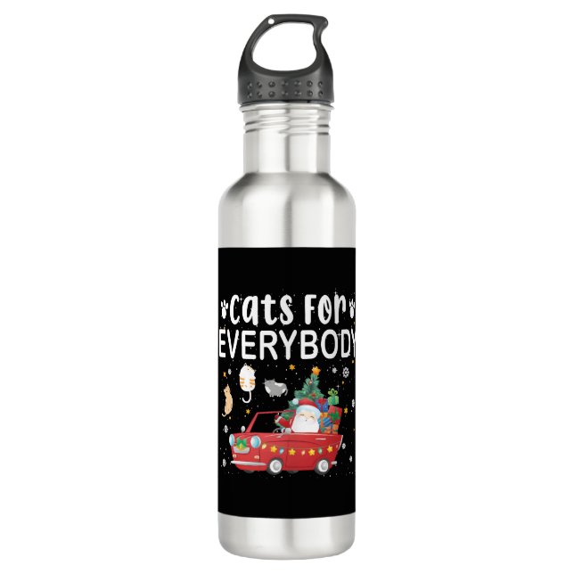 Cats For Everybody Christmas 710 Ml Water Bottle (Front)