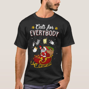 Cats For Everybody Christmas Cat Fun Christmas San T-Shirt