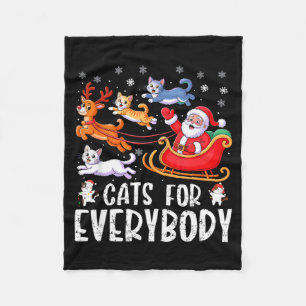 Cats For Everybody Christmas Cat Funny Xmas Men Wo Fleece Blanket