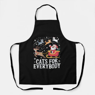 Cats For Everybody Christmas Cat Funny Xmas Santa  Apron