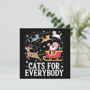 Cats For Everybody Christmas Cat Funny Xmas Santa  Holiday Card