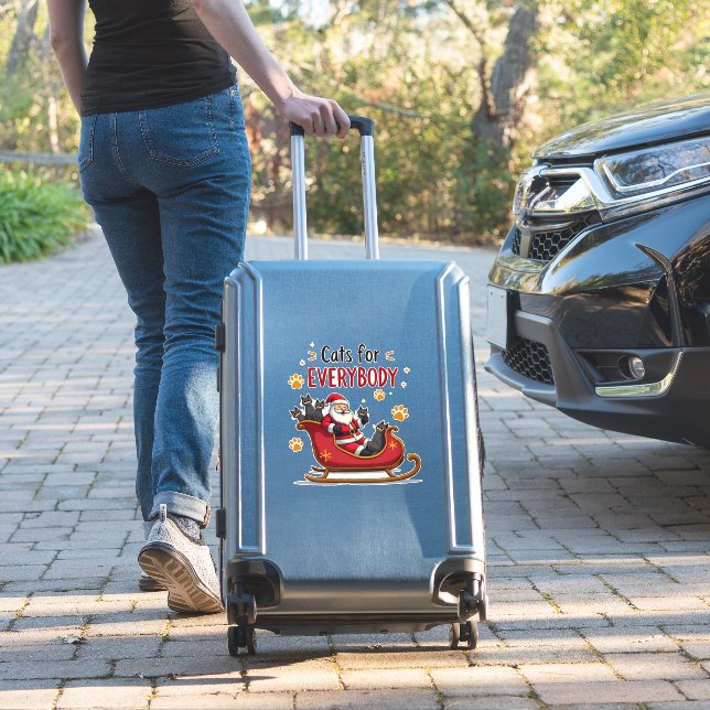 Cats For Everybody Christmas Cat Funny Xmas Women  (Suitcase Insitu)