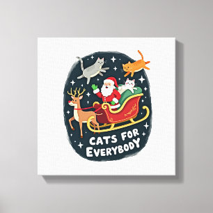 Cats For Everybody Christmas Cat Funny Xmas Women Canvas Print