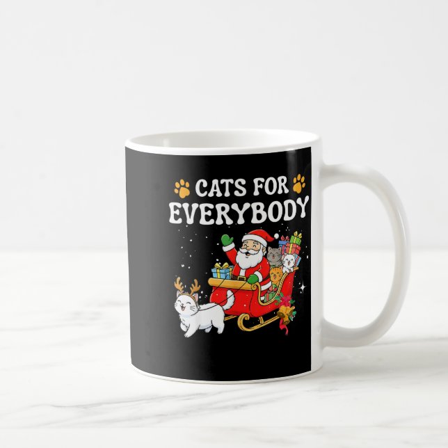 Cats For Everybody Christmas Cat Funny Xmas Women  Coffee Mug (Right)