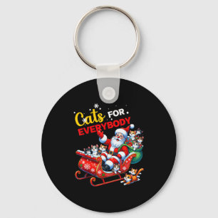Cats For Everybody Christmas Cat Funny Xmas Women  Keychain