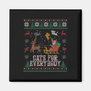 Cats For Everybody Christmas Cat Funny Xmas Women Magnet