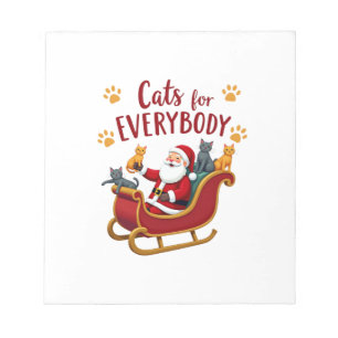 Cats For Everybody Christmas Cat Funny Xmas Women  Notepad